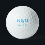 Wekenddatum huwelijk golfballen<br><div class="desc">Een eenvoudig, modern ontwerp voor een koppel initiaal en hun speciale datum. Het is geweldig om het evenement te gedenken. Gelieve te DM als u om het even welke verzoeken van de kleurenverandering hebt. Zij zijn ook volledig klantgericht als u andere opties onder de verpersoonlijkingsingangen selecteert. Bedankt om mijn Zazzle...</div>