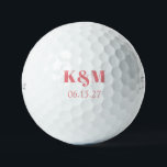 Wekenddatum huwelijk om Golf Balls te onthouden Golfballen<br><div class="desc">Een eenvoudig, modern ontwerp voor een koppel initiaal en hun speciale datum. Het is geweldig om het evenement te gedenken. Gelieve te DM als u om het even welke verzoeken van de kleurenverandering hebt. Zij zijn ook volledig klantgericht als u andere opties onder de verpersoonlijkingsingangen selecteert. Bedankt om mijn Zazzle...</div>