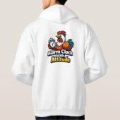 Wekker met karakter, roast quote. hoodie (Achterkant)