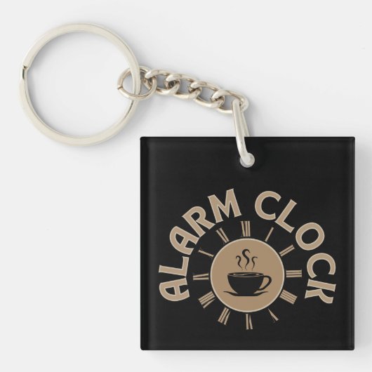 WEKKER RETRO OCHTEND KOFFIE LIEFHEBBER SLEUTELHANGER (voorkant)