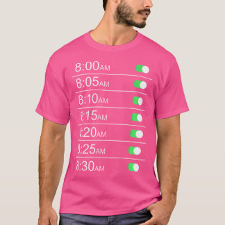 Wekker Timings (Terug) Grappige Snooze Humor T-shirt