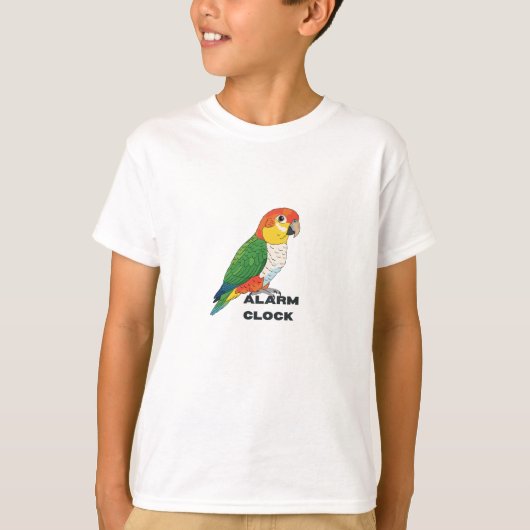 Wekker Zon Conure – Luid papegaai-ontwerp T-shirt (Voorkant)