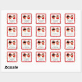 Wekkerstretouradreslabels Vierkante Sticker (Vel)
