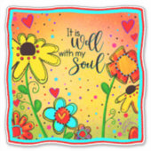 Wel met mijn Soul  Inspirivity Floral Yellow Sticker (Voorkant)