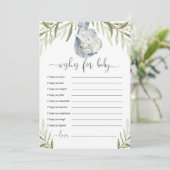 Wel wensen voor baby geslachtsneutrale olifantenka kaart (Staand voorkant)