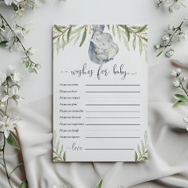 Wel wensen voor baby geslachtsneutrale olifantenka kaart