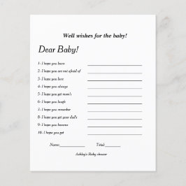 Wel wensen voor het baby Baby shower spel