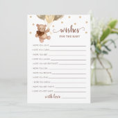 Wel wensen voor het Baby shower Teddy Bear Kaart (Staand voorkant)