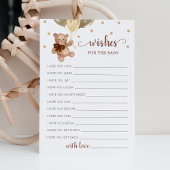 Wel wensen voor het Baby shower Teddy Bear Kaart