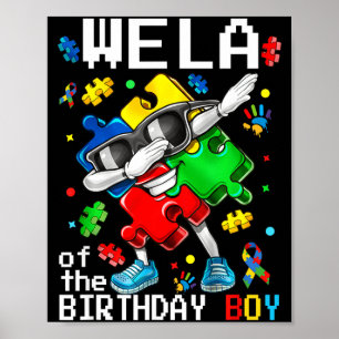 Wela van de verjaardagsjongen autisme bewustzijn p poster