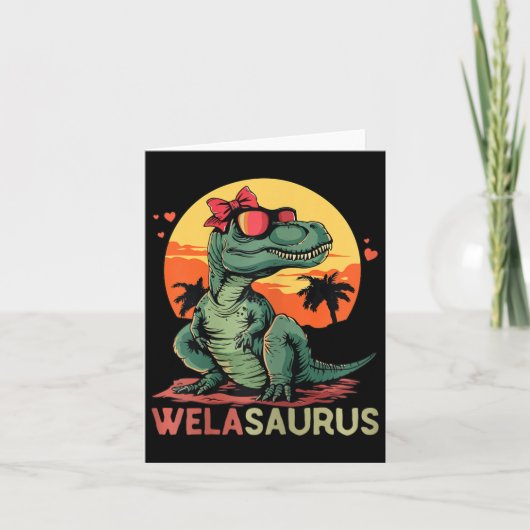 Welasaurus Dino Dinosaur Wela-saurus T-rex Moeder' Kaart (Voorkant)
