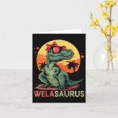 Welasaurus Dino Dinosaur Wela-saurus T-rex Moeder' Kaart (Gele Bloem)