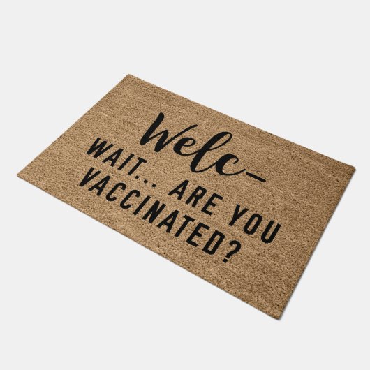 Welc bent u gevaccineerd deurmat (Schuin)