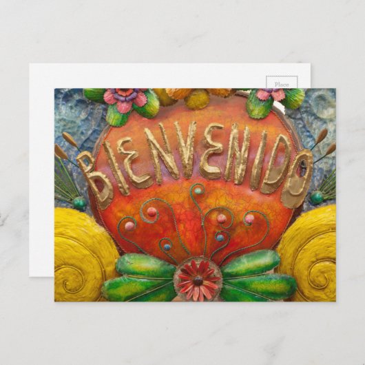 Welcom-teken in het Spaans, Mexico Briefkaart (Voorkant / Achterkant)