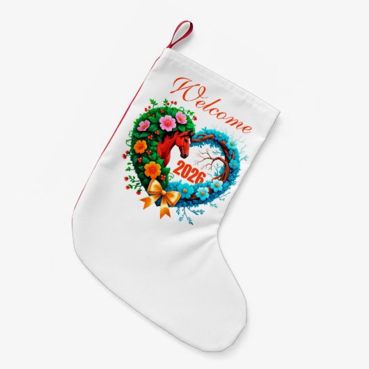 Welcome 2026 kleine kerstsok (Voorkant (Hangend))