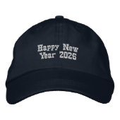 Welcome 2026 New Year Celebration Party-Hat Navy  Geborduurde Pet (Voorkant)