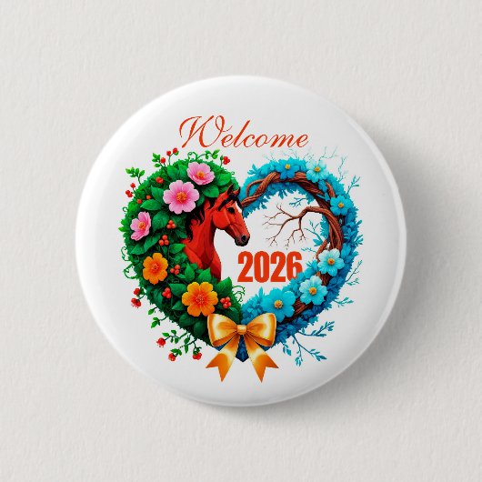 Welcome 2026 ronde button 5,7 cm (Voorkant)