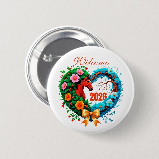 Welcome 2026 ronde button 5,7 cm (Voorkant /achterkant)