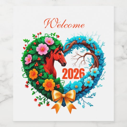 Welcome 2026 wijn etiket (Enkel label)