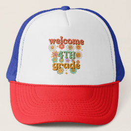 WELCOME 4TH GRADE  BACK TO SCHOOL FIRST DAY SCHOOL TRUCKER PET