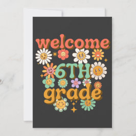 welcome 6th grade, first day of school, welcome kaart