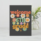 welcome 6th grade, first day of school, welcome kaart (Staand voorkant)