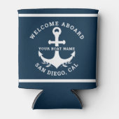 Welcome Aboard Nautica Blue Blikjeskoeler (Voorkant)