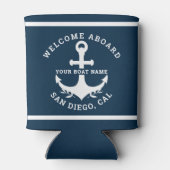 Welcome Aboard Nautica Blue Blikjeskoeler (Achterkant)