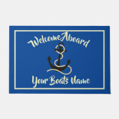 Welcome aboard nautical ships name anchor doormat deurmat (Voorkant)