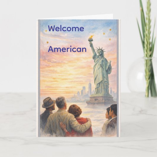 Welcome American Citizenship Congratulations Card  Kaart (Voorkant)
