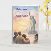 Welcome American Citizenship Congratulations Card  Kaart (Gele Bloem)