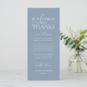 "Welcome and Thanks" Classy Reception Guest Card Programmakaart (Staand voorkant)