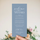 "Welcome and Thanks" Classy Reception Guest Card Programmakaart
