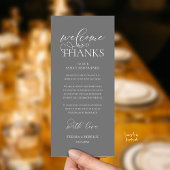 "Welcome and Thanks" Classy Reception Guest Card Programmakaart