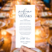"Welcome and Thanks" Classy Reception Guest Card Programmakaart
