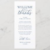 "Welcome and Thanks" Elegant Reception Guest Card Programmakaart (Voorkant)