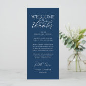 "Welcome and Thanks" Elegant Reception Guest Card Programmakaart (Staand voorkant)
