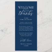 "Welcome and Thanks" Elegant Reception Guest Card Programmakaart (Voorkant)