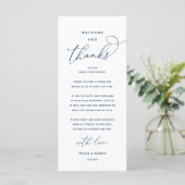 "Welcome and Thanks" Elegant Reception Guest Card Programmakaart (Staand voorkant)