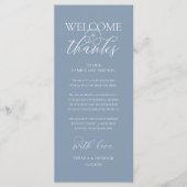 "Welcome and Thanks" Elegant Reception Guest Card Programmakaart (Voorkant)