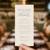 "Welcome and Thanks" Elegant Reception Guest Card Programmakaart