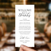 "Welcome and Thanks" Elegant Reception Guest Card Programmakaart