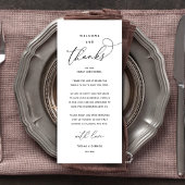 "Welcome and Thanks" Elegant Reception Guest Card Programmakaart