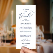"Welcome and Thanks" Elegant Reception Guest Card Programmakaart
