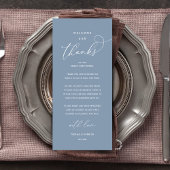 "Welcome and Thanks" Elegant Reception Guest Card Programmakaart