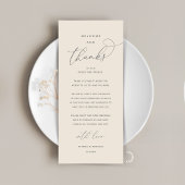"Welcome and Thanks" Elegant Reception Guest Card Programmakaart