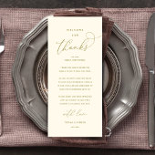 "Welcome and Thanks" Elegant Reception Guest Card Programmakaart