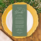 "Welcome and Thanks" Elegant Reception Guest Card Programmakaart