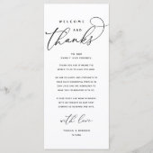 Welcome and Thanks, Modern Dinner Thank You Card Programmakaart (Voorkant)