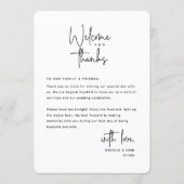 Welcome and Thanks, Place Setting Thank You Card Programmakaart (Voorkant)